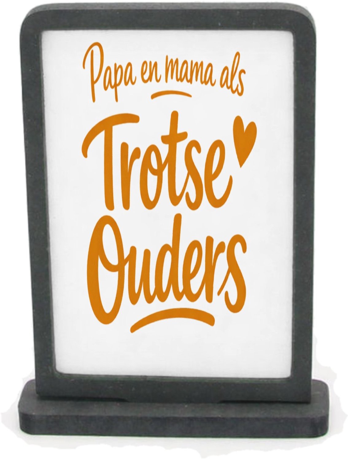 Mr Cadeautjes Houten fotolijst rechthoek met MDF inleg - design Een speelse kraamcadeau-tekst met een enkel minimalistisch s | cadeau Wit
