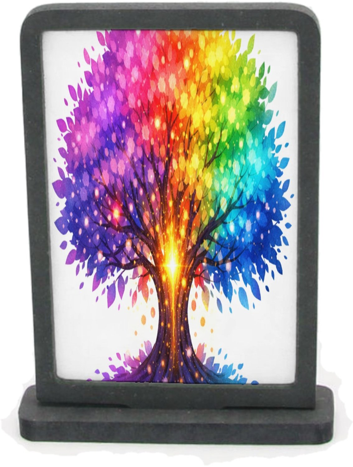 Mr Cadeautjes Houten fotolijst rechthoek met MDF inleg - design Een fantasierijke vlindercompositie waarin één grote vlinder | cadeau Wit