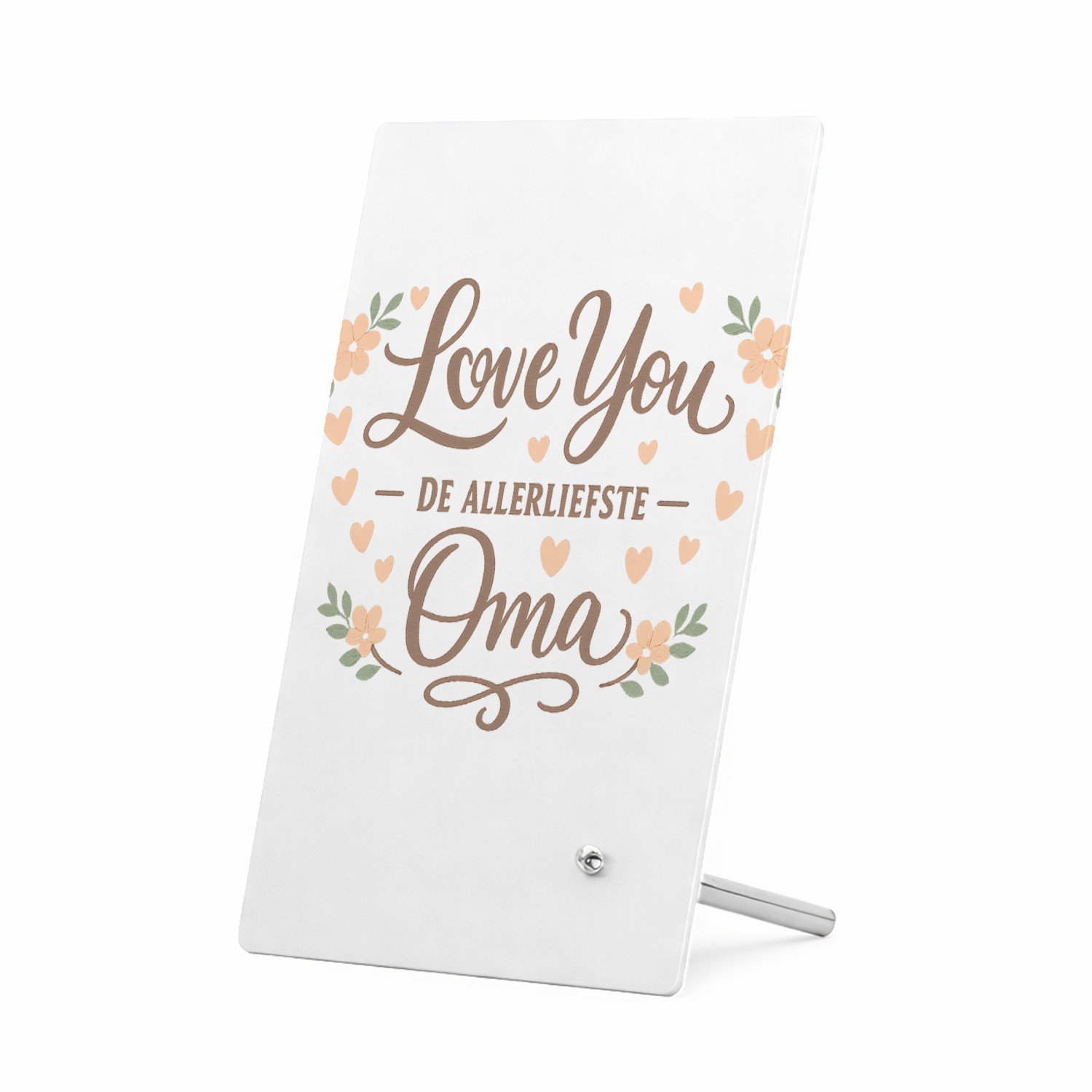Mr Cadeautjes Glasframe 11 x 16 - design Een liefdevolle familieboodschap met zachte bloemaccenten en | cadeau Wit