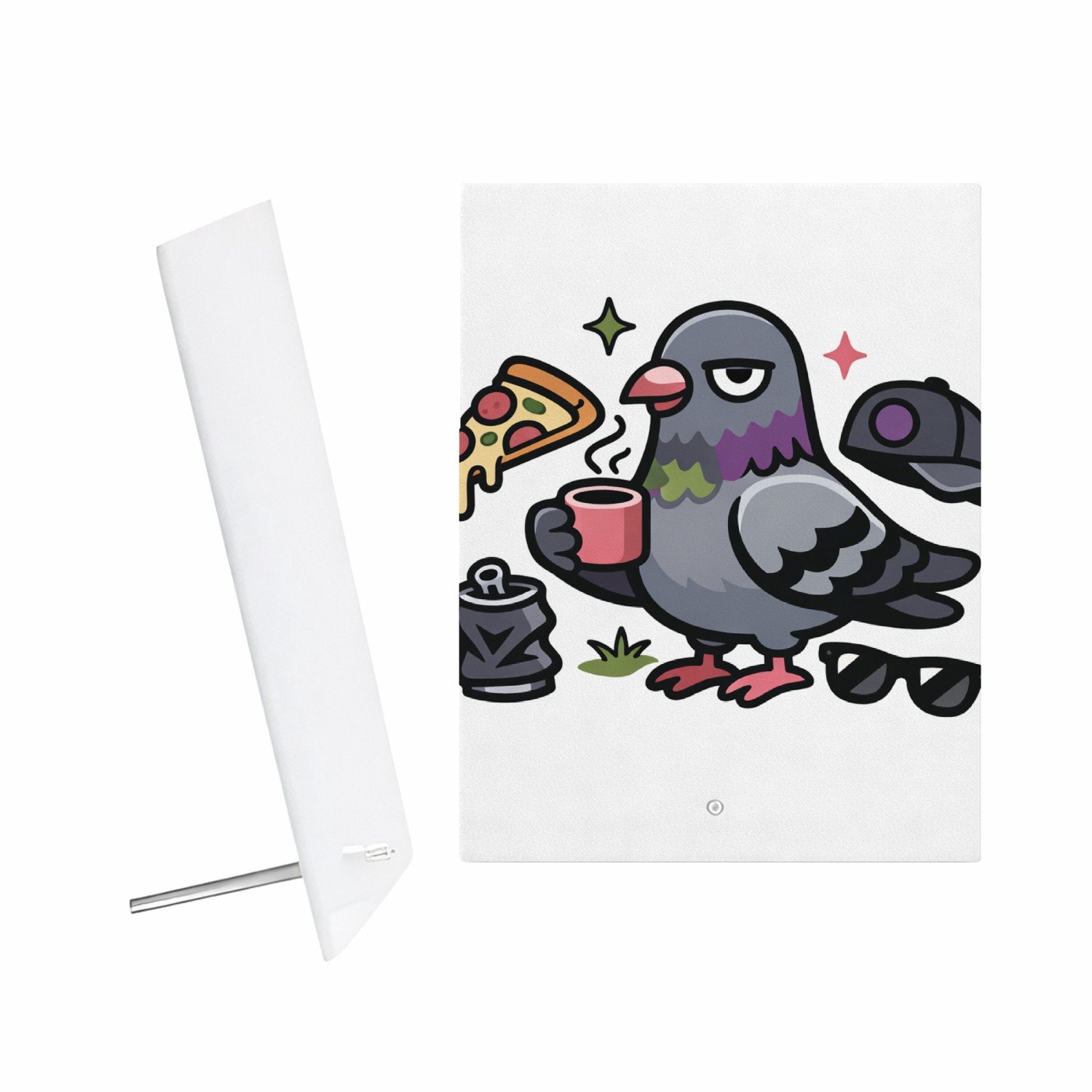 Mr Cadeautjes Glazen fotopaneel Een speelse woordbeeldcompositie met een huisdier als visuel - 15 x 20 cm, staand - glas, decoratie, wanddecoratie | cadeau Wit