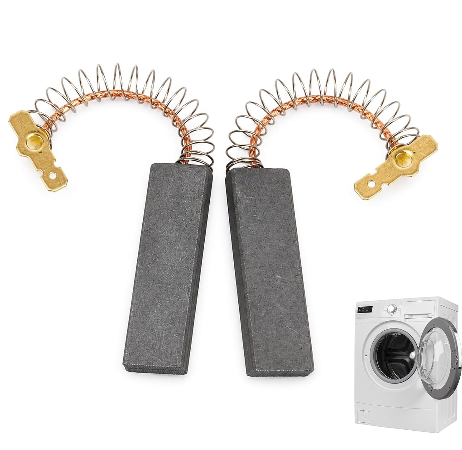Carbonborstels 1.3 x 5 x 43 mm - 2 stuks - universeel voor wasmachine - ideaal voor reparatie - ShopVlot