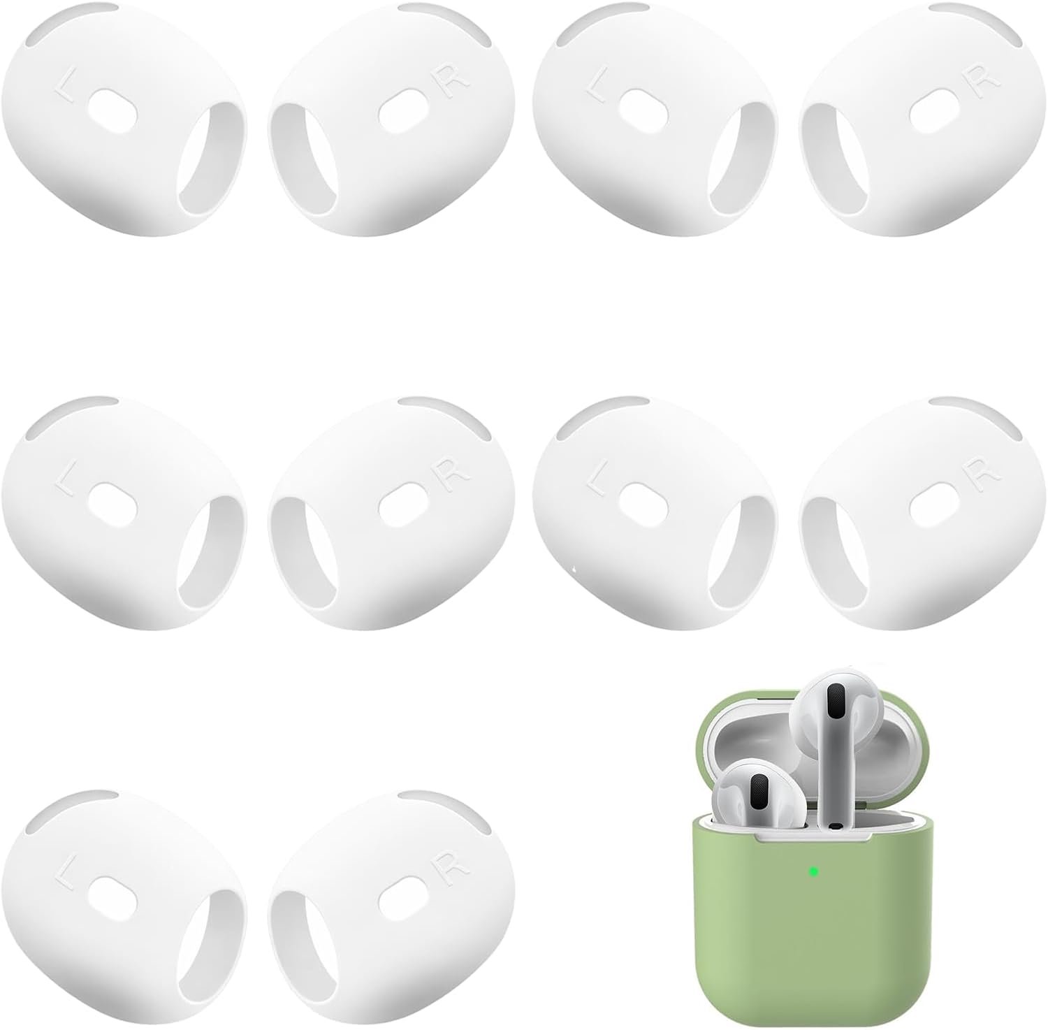 5 paar vervangende oordopjes voor PODS 4e generatie - ultradunne siliconen oordopjes voor een verhoogd verbeterd - ShopVlot