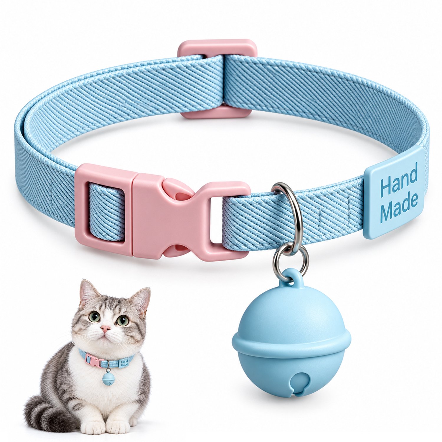 Huisdiertracker met halsband - locatiezoeker voor honden en katten - draadloze tracker zonder abonnement - geschikt voor kleine huisdieren(Blauw)