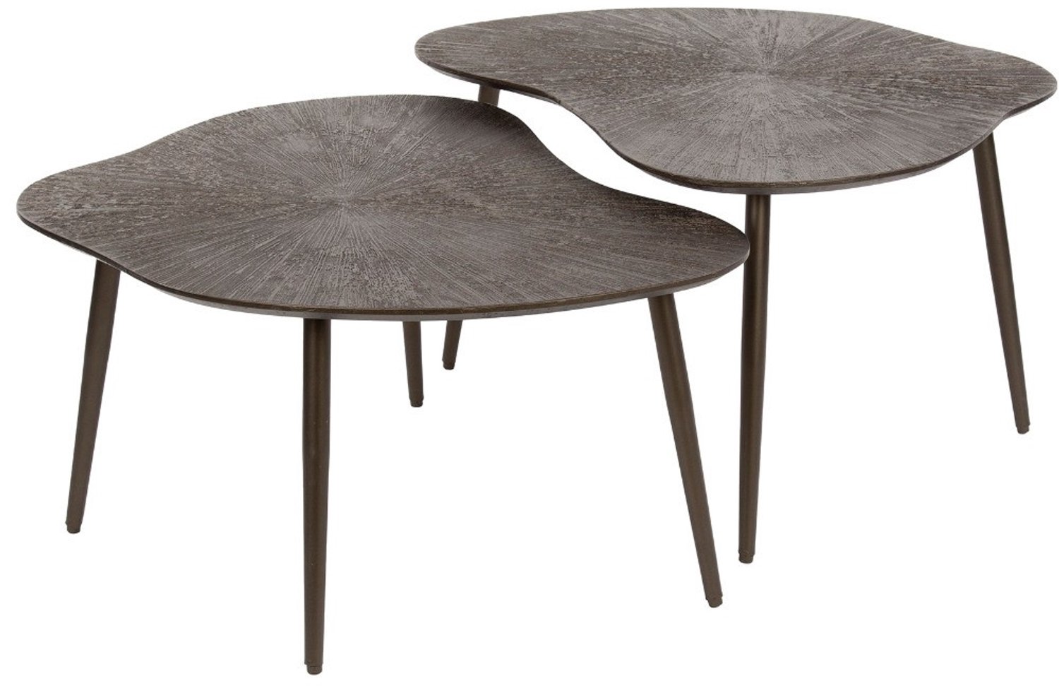 Fraaai - Daisy salontafel metaal leaf set van 2 - brons donkerbruin