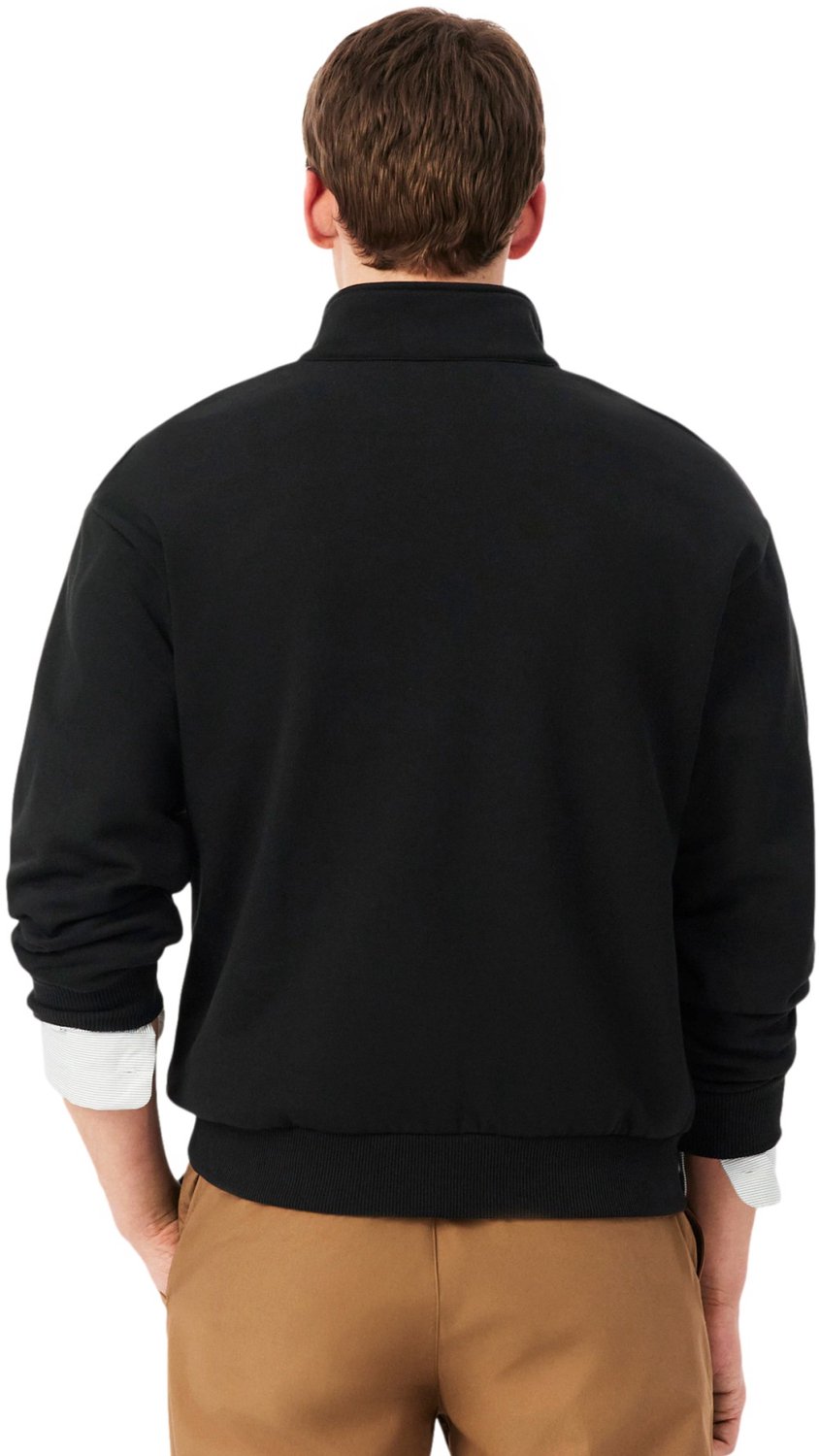 Lacoste Quarter zip fleece sweatshirt Zwart