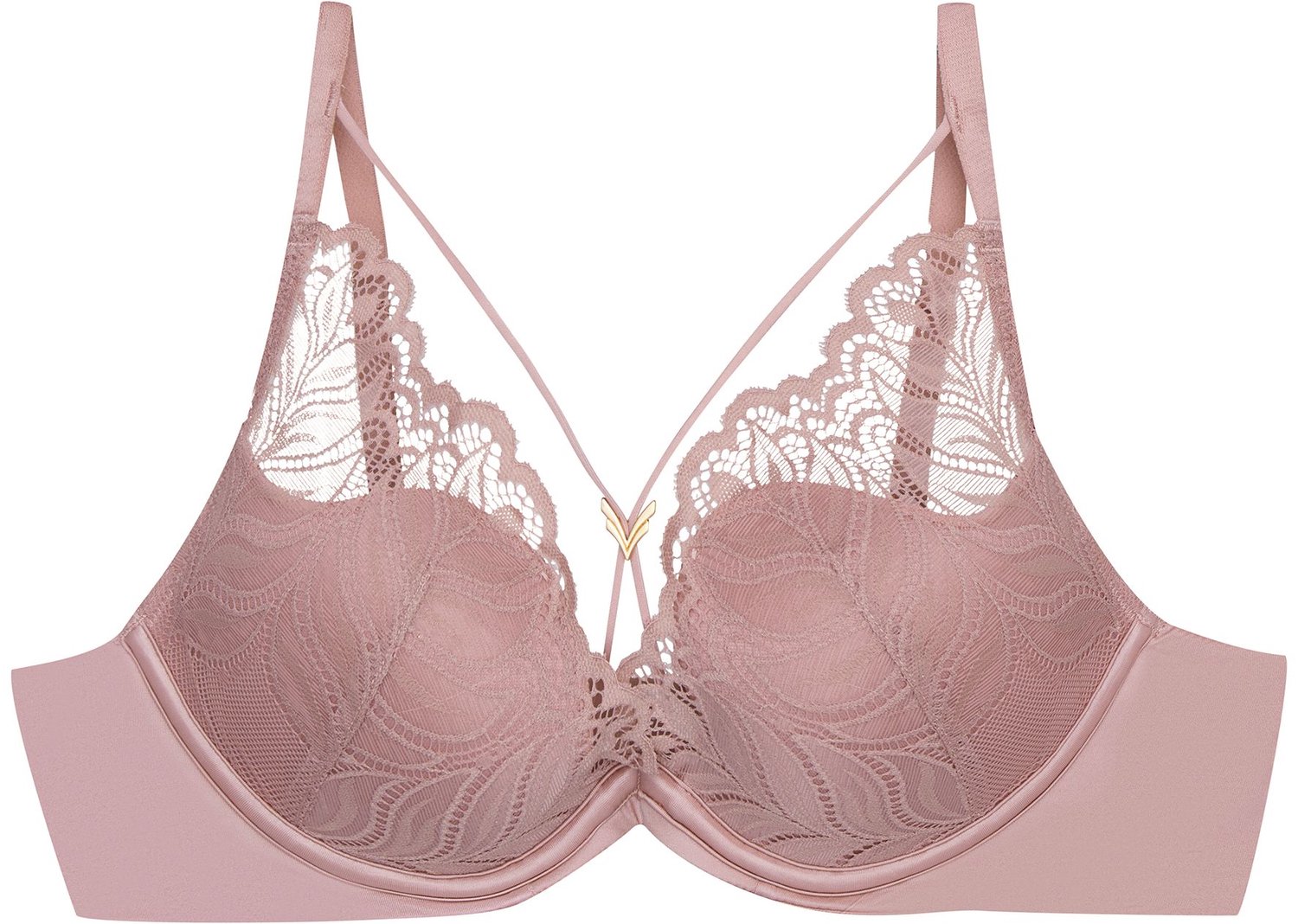 ESOTIQ Korin - Push-up beha - Oudroze - Kanten cups - Gouden details