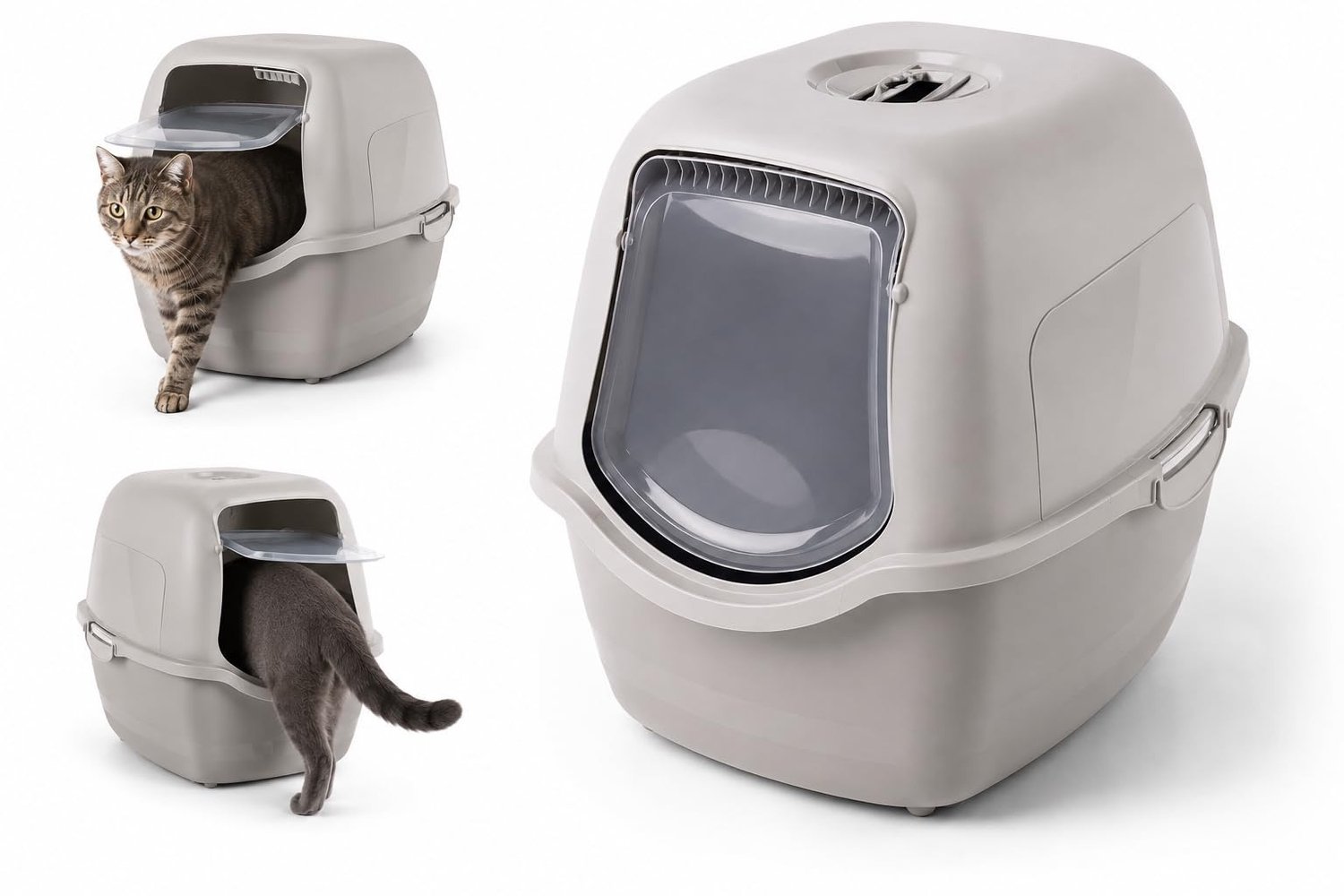Zivano Kattenbak - Kattenbakvulling - Kattentoilet - Donkergrijs - 56cm x 39cm x 39cm