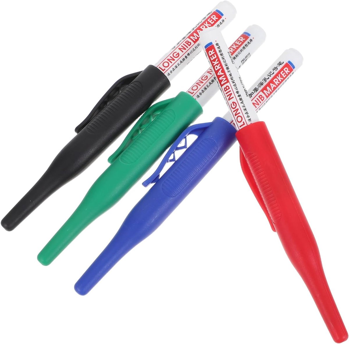 4 Stuks Refillbare -gebaseerde Dieptepunt Markers Waterdichte Lange Nib Houtbewerking Stiften voor Beton Hout Constructie Sneldrogend Permanent