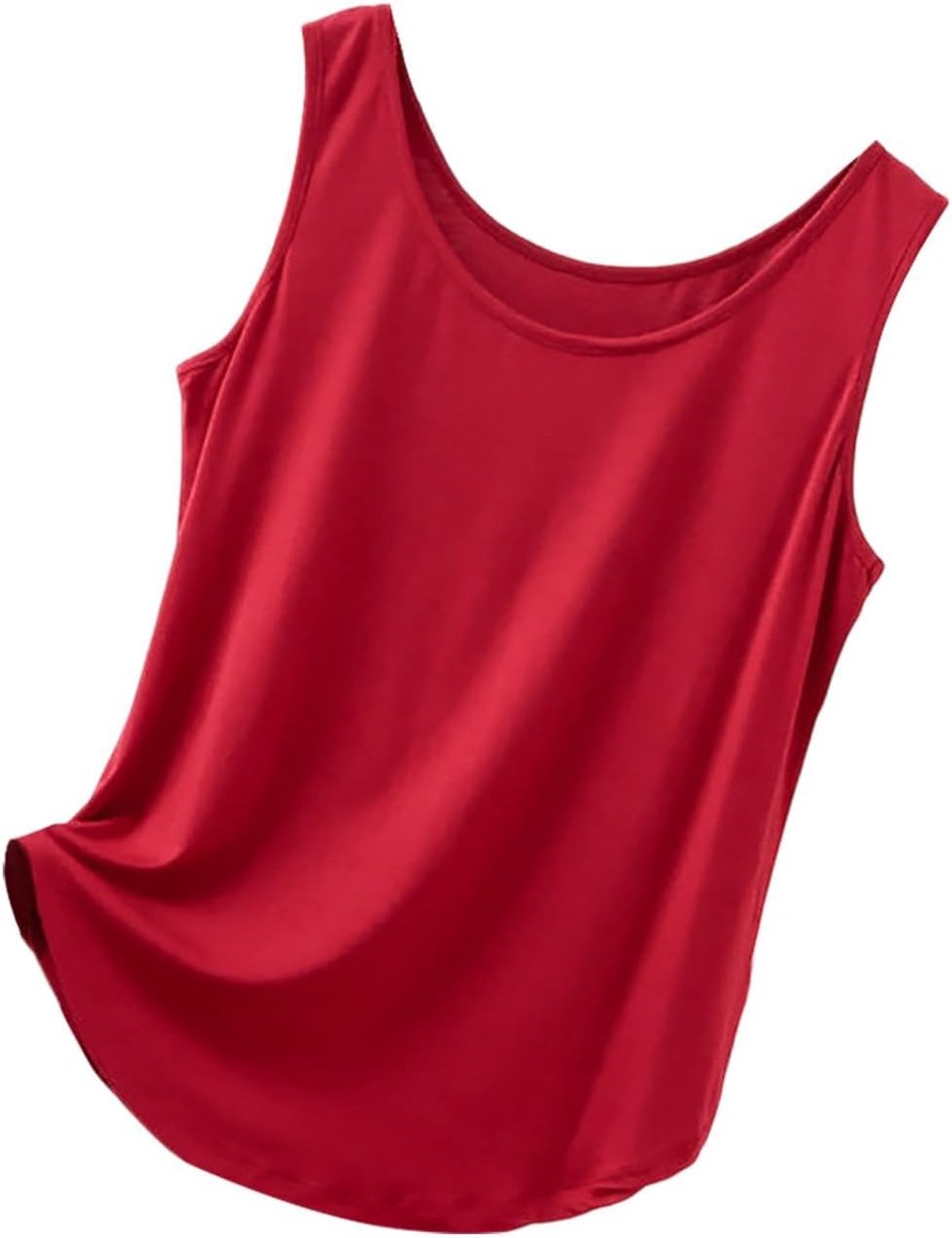 Casual tanktop met ronde hals voor dames, ideaal voor thuis en vrije tijd, comfortabel, rekbaar, zacht en basic.