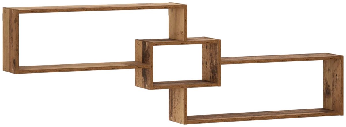 vidaXL Wandplank - Oud - hout - 158 - x - 17 - x - 53 - cm - Bewerkt - hout Oud hout
