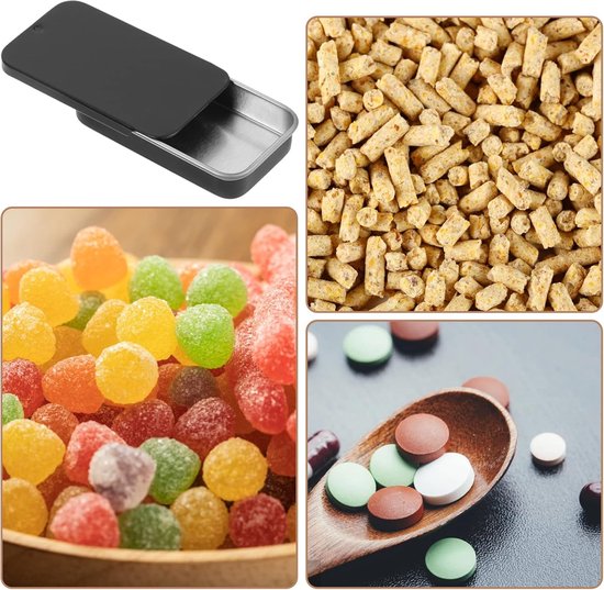 12 Stuks Mini Zwarte Opbergdoosdeksels Snoepblikken Snackdozen Metalen Draagbare Metalen Blikken Met Deksels — afbeelding 4