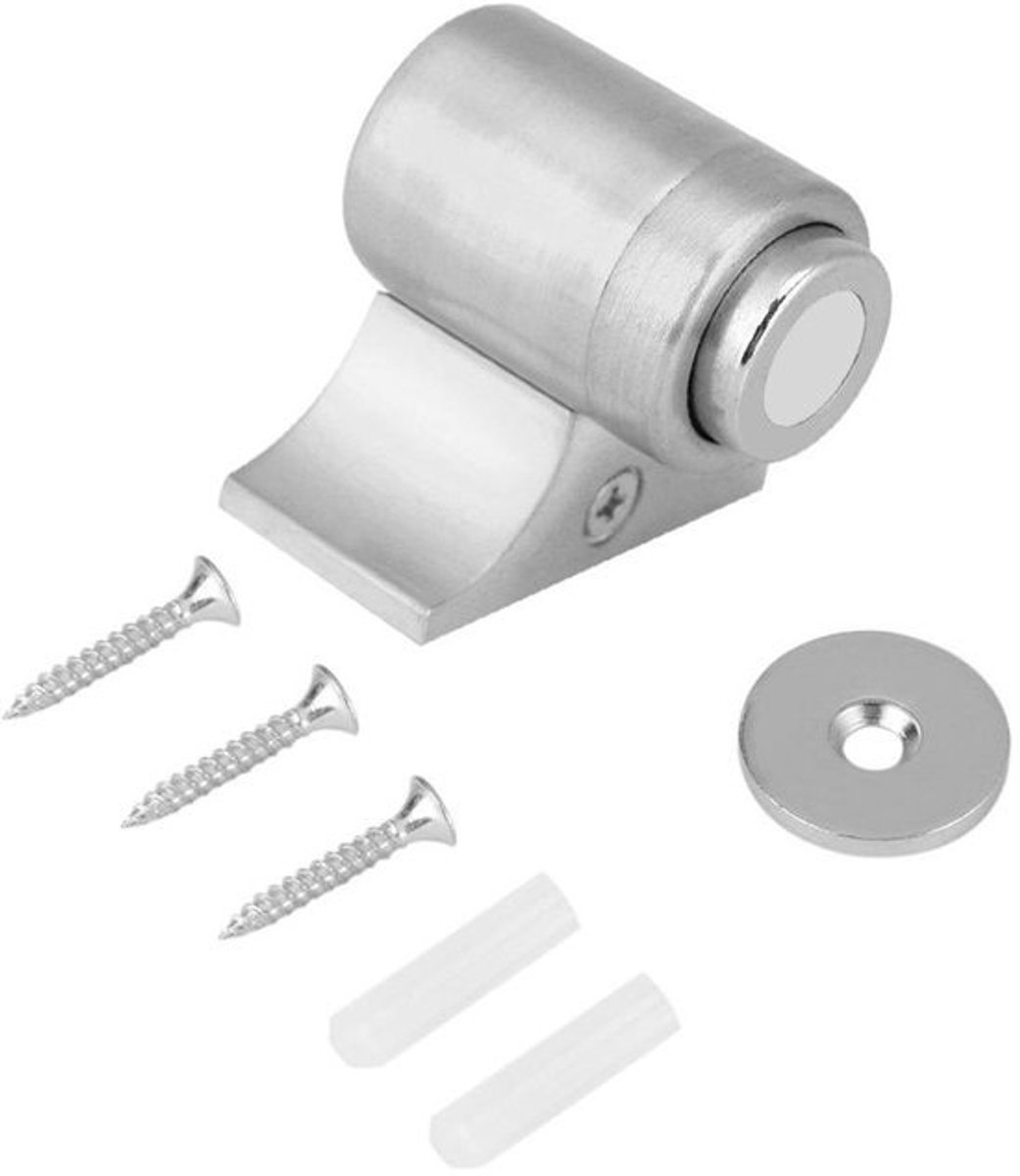 Allecto - Magnetische deurstopper - Deurstopper - Sterke magnetische sluiting - Geborsteld staal - Duurzaam en weerbestendig - Geschikt voor huizen e...