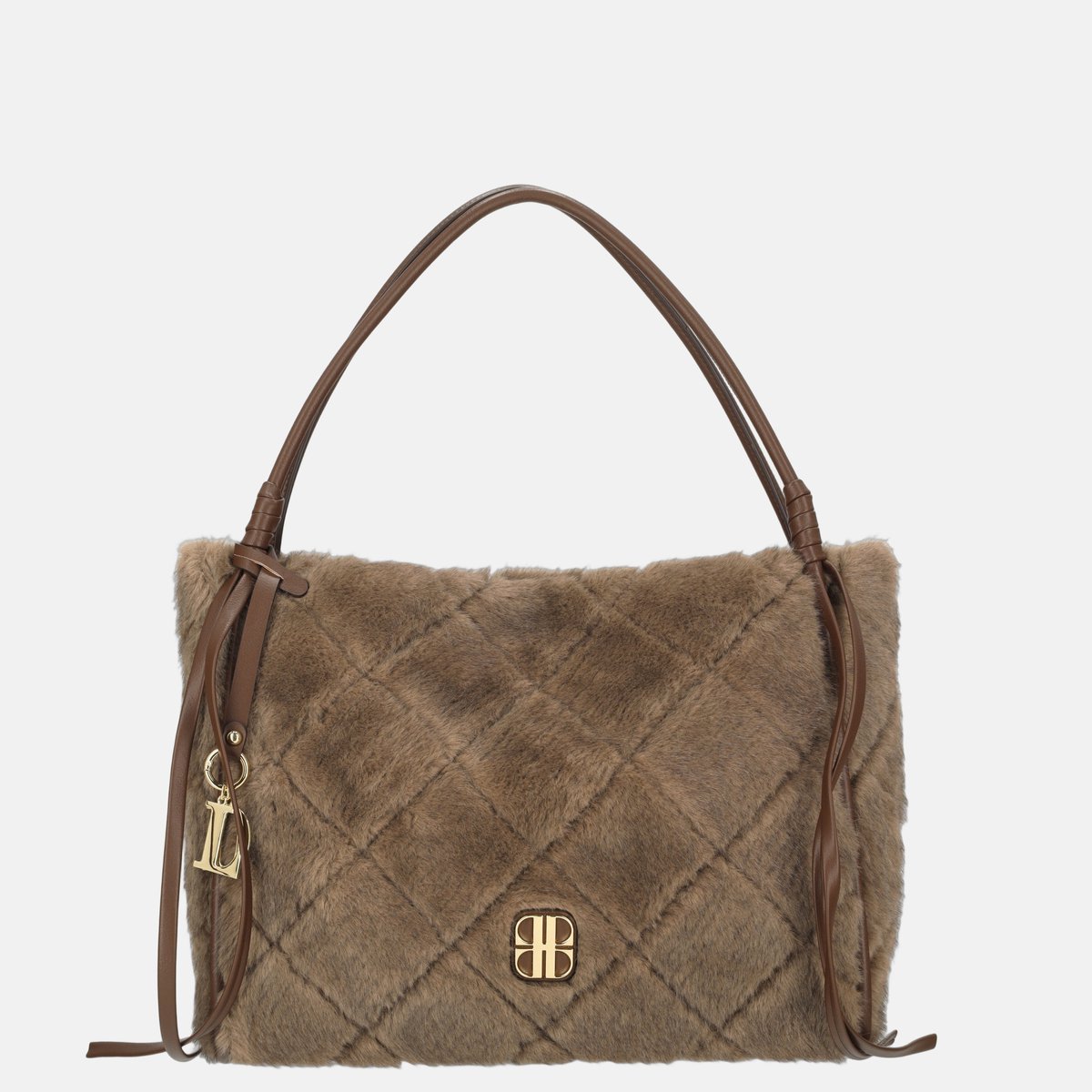 Laurent David Polly faux fur shopper dark brown