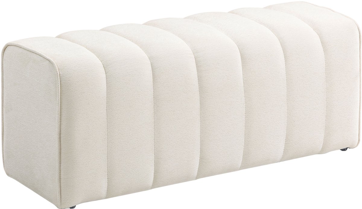 Homona Gestoffeerde zitbank - Met kanaalstiksels - 110 x 40 x 44 cm - Crèmewit