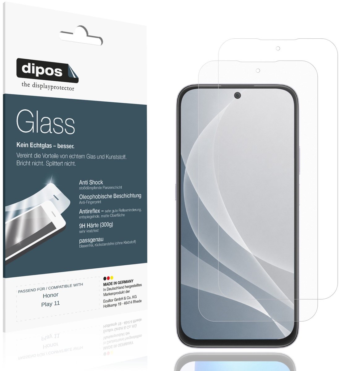 dipos – 2x Matte Pantserfolie geschikt voor Honor Play 11 | 9H Screenprotector