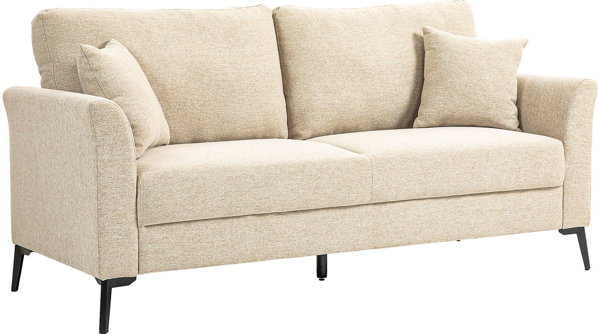 Homona 2-zitsbank - Met afneembare kussens - 179 x 80 x 89 cm - Beige