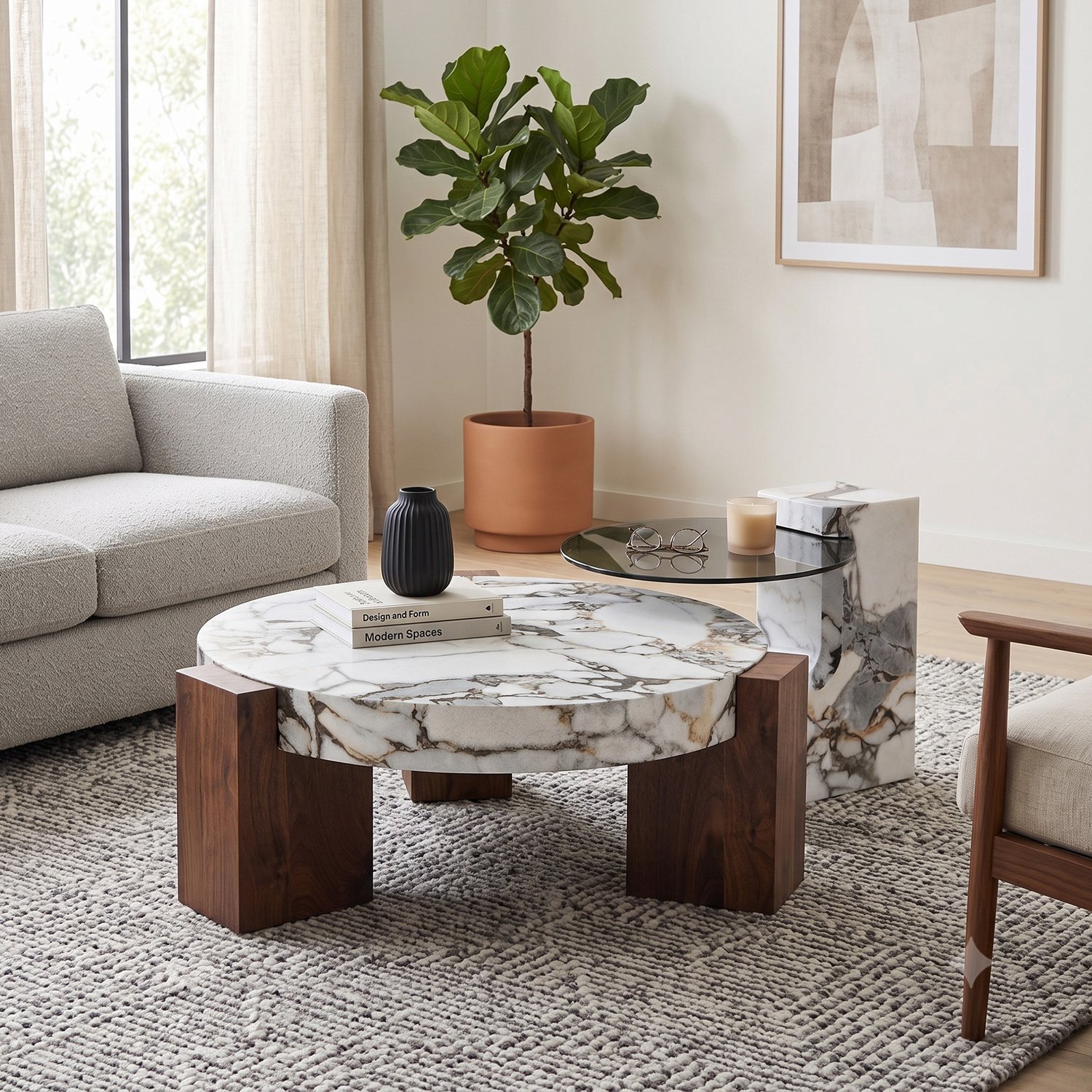 CHICFURN Salontafel - Apart te plaatsen - Set van 2 - Wit
