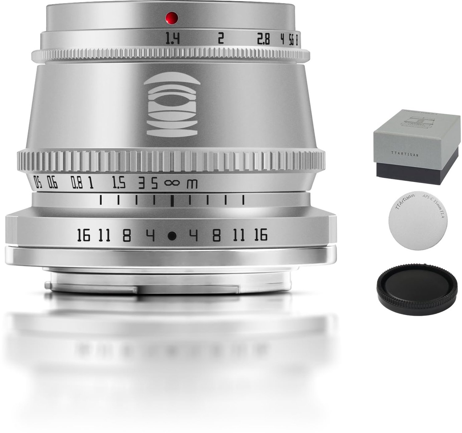 35mm f1.4 Handmatige Prime Lens - Zilver