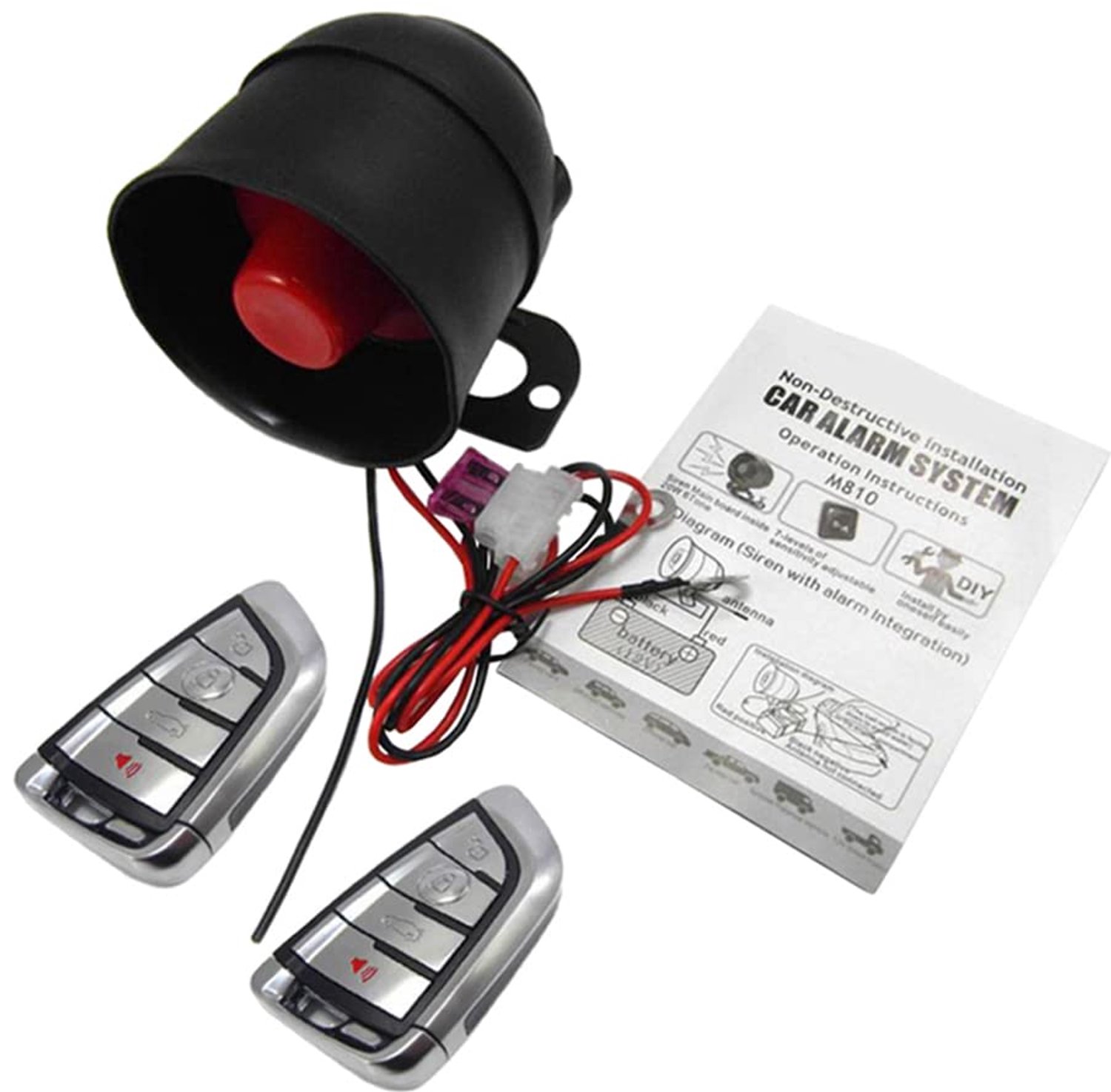Auto Alarmsysteem Draadloos - Auto Alarm - Anti-diefstal Systeem - Veiligheid - Afstandsbediening - Trilling - Diefstalbeveiliging