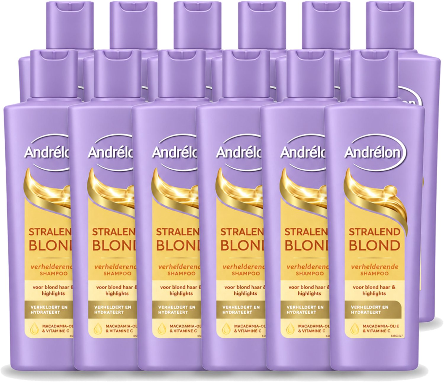 12 x Andrélon – Shampoo – Stralend Blond – 250 ml - Voordeelverpakking - 12 stuks
