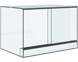 vidaXL - Terrarium - met - opslag - Transparant - 60 - x - 40 - x - 40 - cm - Glas