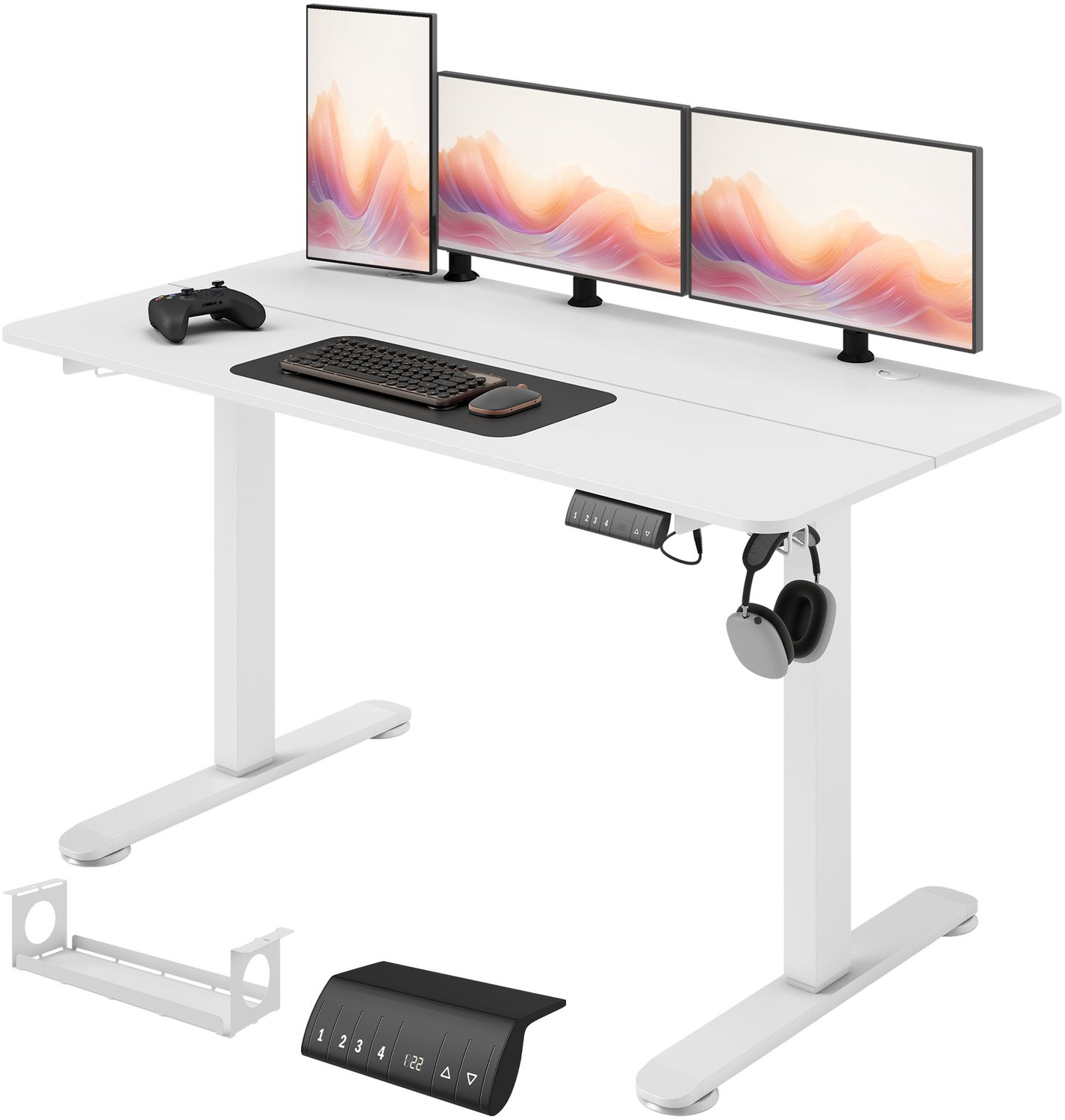 Vinsetto Elektrisch Zit-Sta Bureau In Hoogte Verstelbaar - Sta-bureau, Werktafel - Wit
