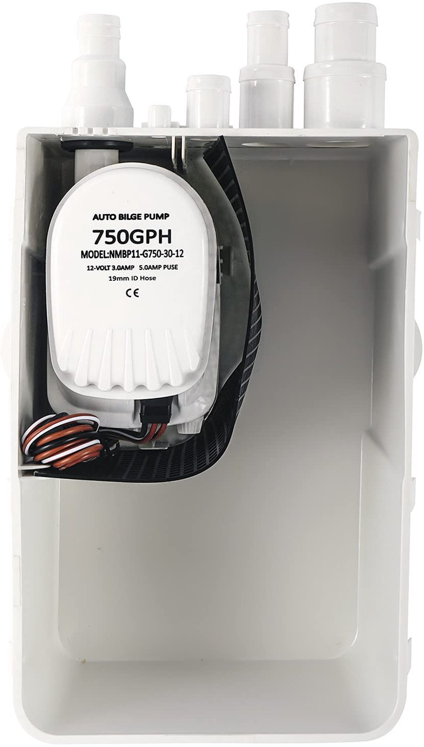 Boot Marin Douche Sump Pomp Afvoer Kit Systeem Douchepomp Systeem 12v 750 GPH Meervoudige Poort Inlaat — afbeelding 5