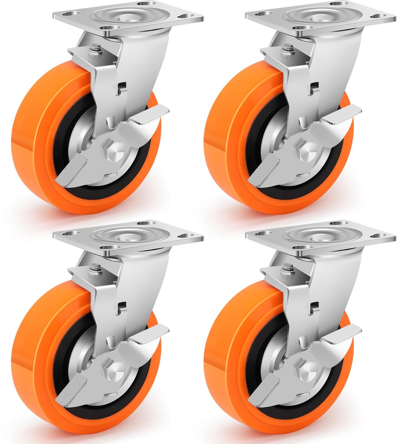 150 mm Handtruckwielen met Rem en Hoog Laadvermogen van 2000 kg