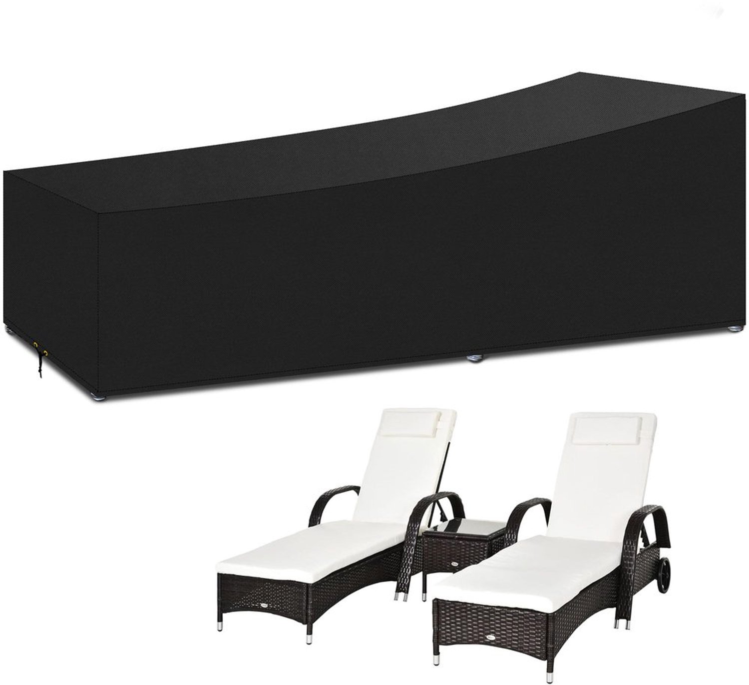 Waterdichte Zonnebedhoes 220 x 80 x 35/55 cm, UV-beschermend