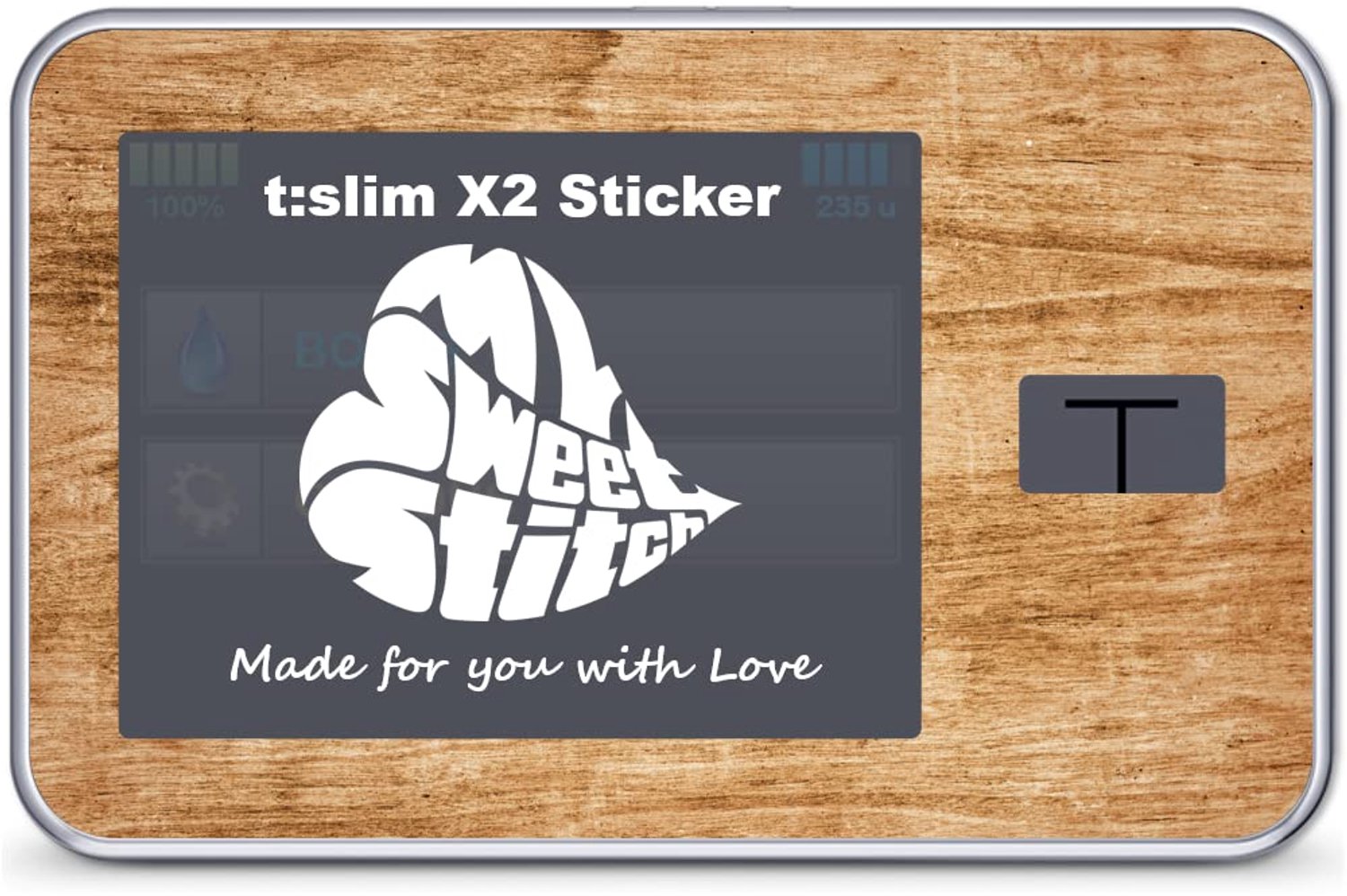 Sticker voor Tandem t:slim X2 - Hout Kersen