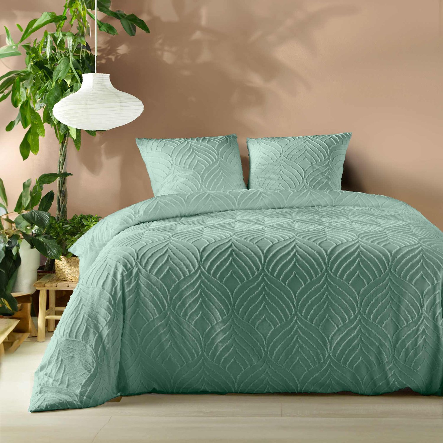 Douceur d'intérieur - Complete beddengoedset met getuft patroon, HELTIE, 240 x 220 cm
