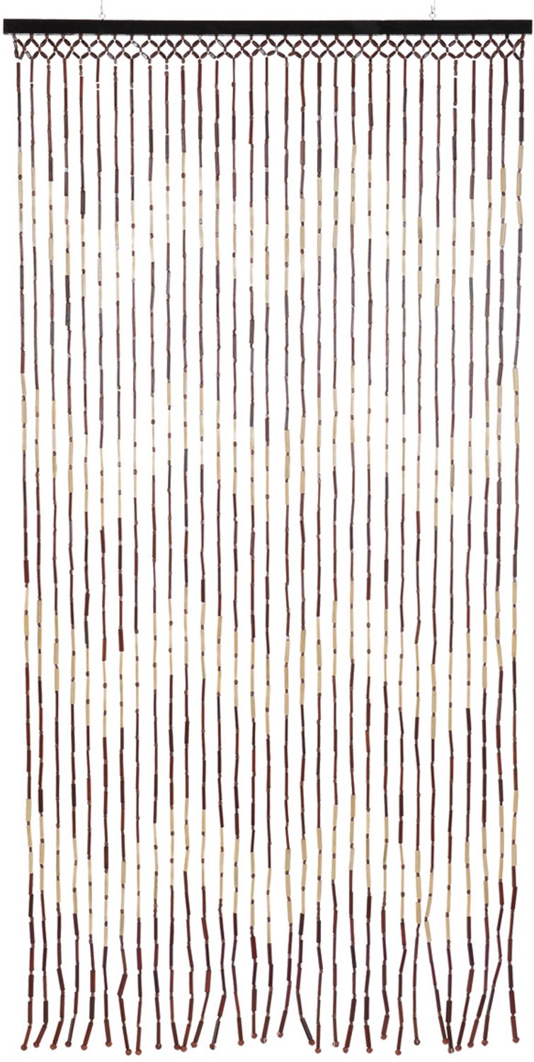 EH Excellent Houseware - Bamboe deurgordijn met geometrisch patroon, 90 x 180 cm