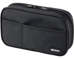 Lihit Lab etui met dubbele ritssluiting, standaard - 7,9 x 2,0 x 4,7 - jet black