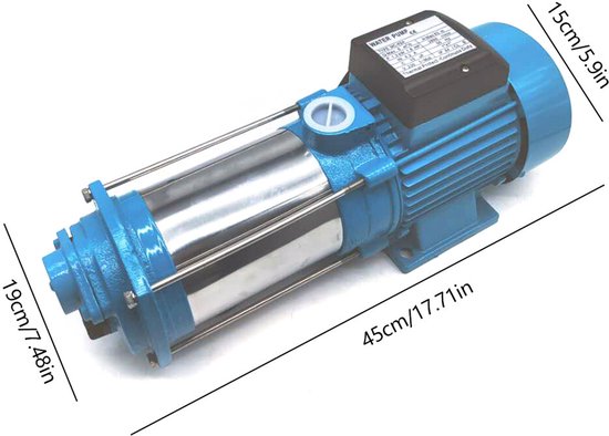 Centrifugaalpomp Hoge Druk - 2500 W Vermogen - 220 V Spanning - Roestvrij Staal Materiaal - Industriële Waterpomp — afbeelding 5