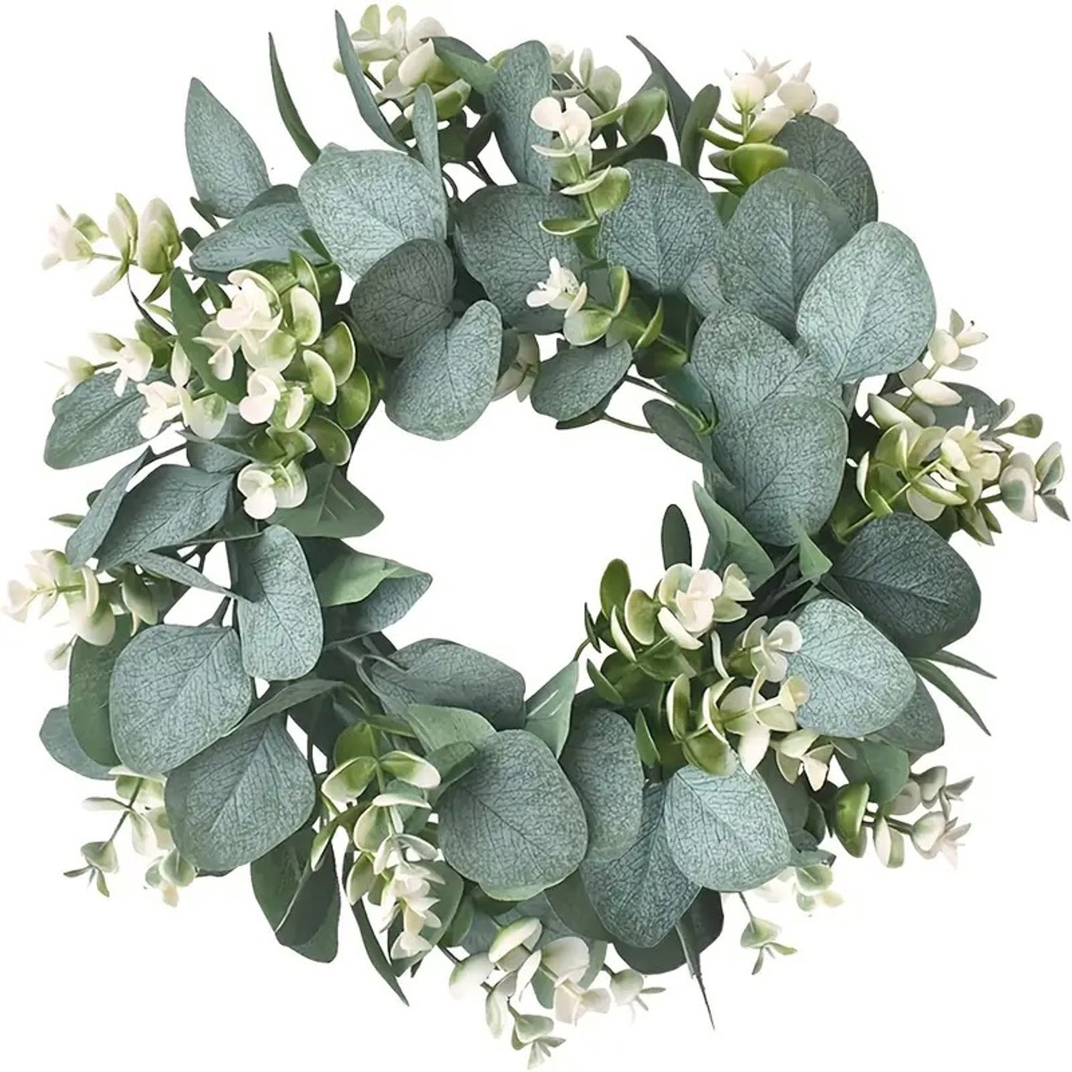 Voordeur bloemkrans - 35 cm - Kunstmatige eucalyptus decoratie bloemkrans - Groene bloemkrans - Binnen en buiten decoratie - Lente deur decoratie bloemkrans
