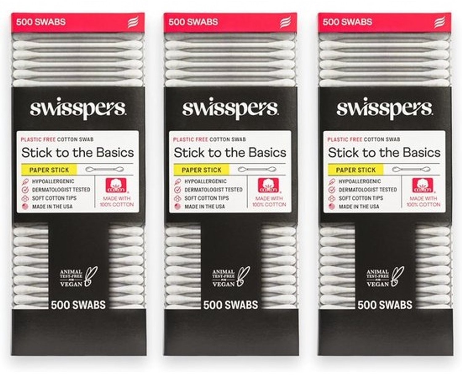 Premium katoenen wattenstaafjes - Zachte staafjes met papieren sticks voor schoonheid en verzorging - 500 stuks