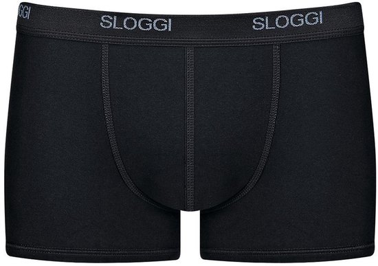 Zwarte Sloggi boxershort met elastische tailleband voorzien van het Sloggi-logo.