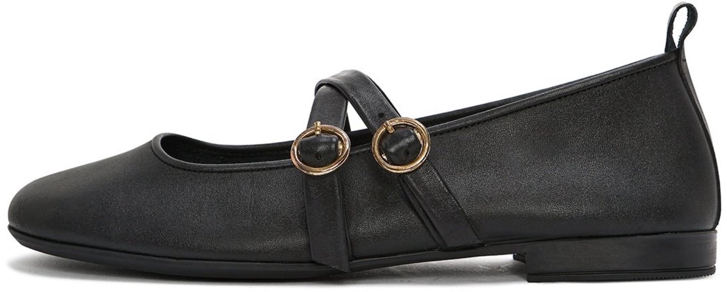 DERIMOD Ballerina Shoes Leather Ballerina Shoes