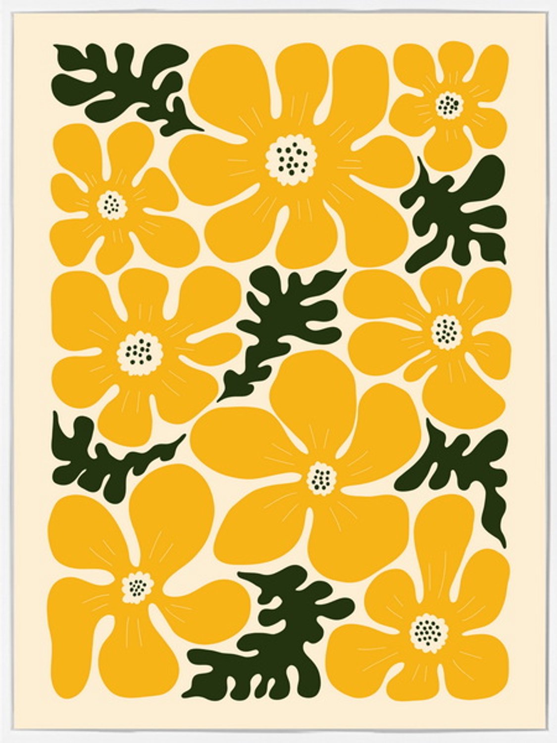 Poster in frame retro flowers 30x40cm