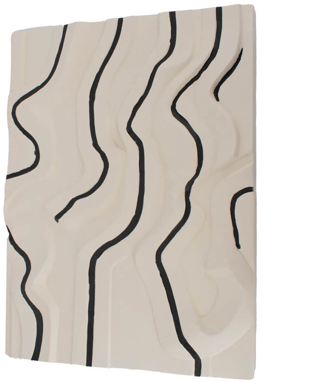 Wanddecoratie art wit met zwart 45x60cm