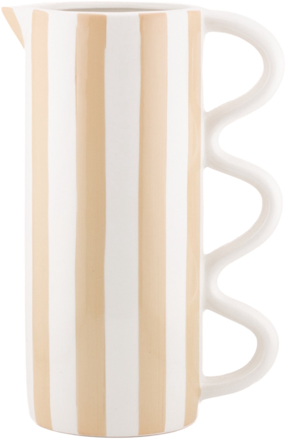 Aardewerk jug Stripe drab