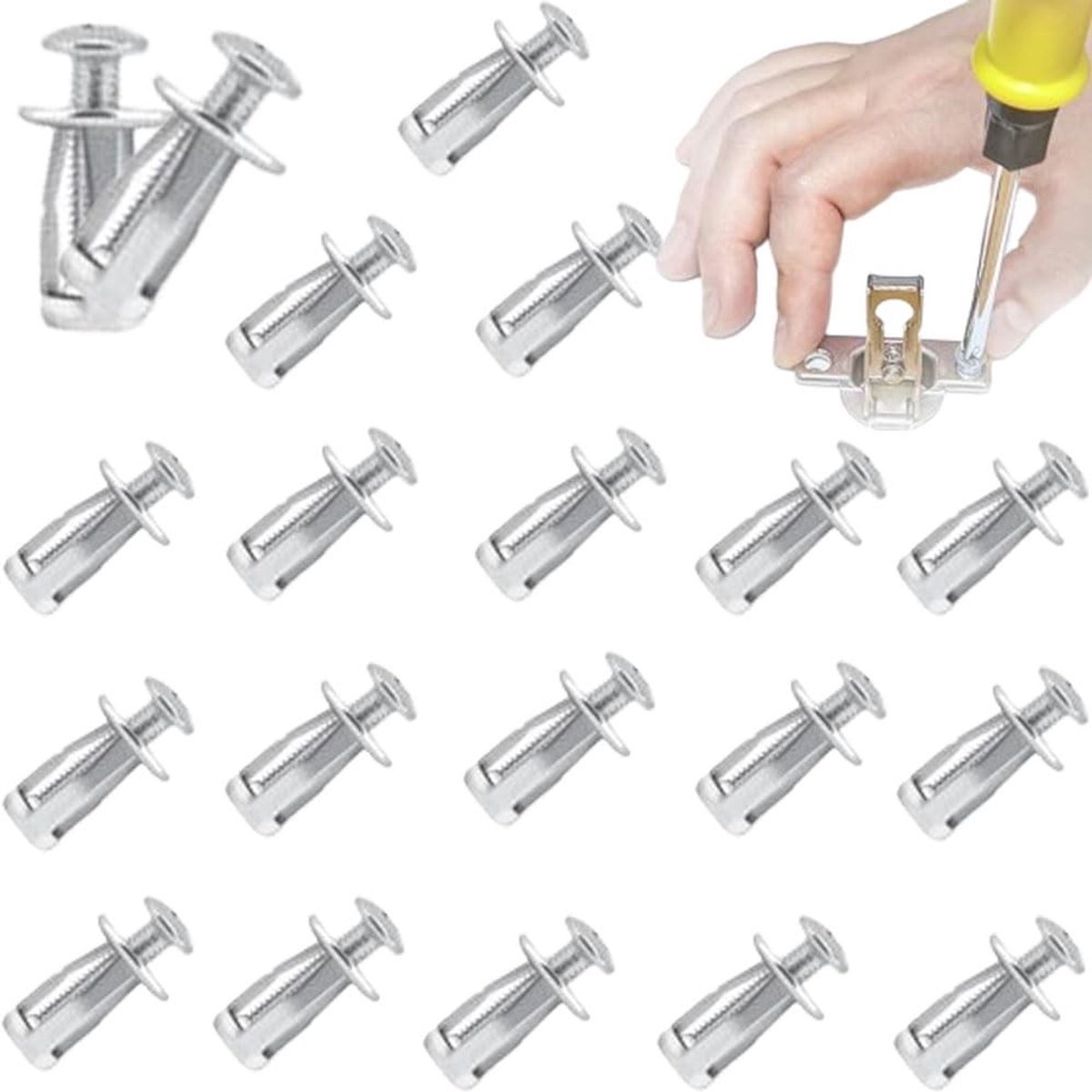 20 Stuks Schroefmoeren voor Holle Wanden - Petal Nuts voor Plafondplaten en Metalen Bevestigingen (M6 x 25)