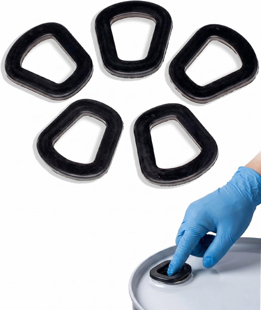 Set van 5 Vervangingsrubber O-ringen voor Jerrytanks - Ideaal voor Brandstoftanks en Opslagtanks (20L, Zwart)