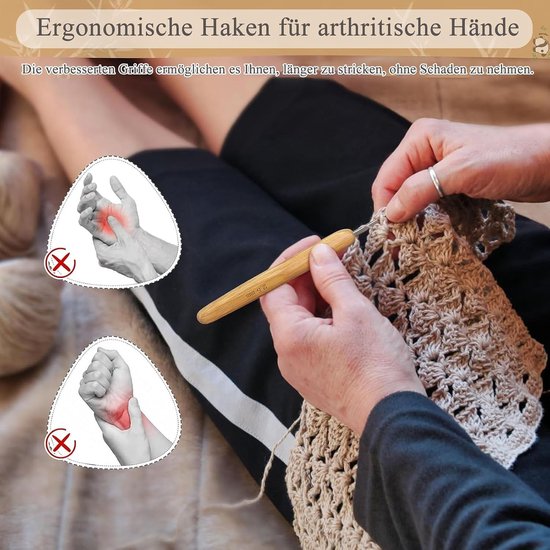 Haaknaalden Set van 6 Stuks voor Beginners - Fijne Haaknaalden en Trick Naalden voor Creatieve Projecten (0.75mm, 1.0mm, 1.5mm, 1.25mm, 1.75mm, 2mm) — afbeelding 3