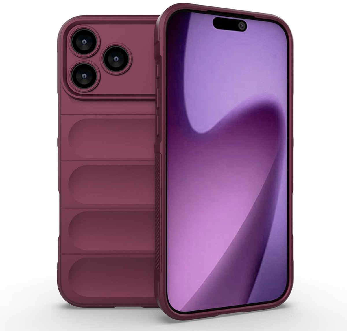 MobyDefend Hoesje - Geschikt voor iPhone 18 Pro Max - TPU Gripcase - Donkerpaars