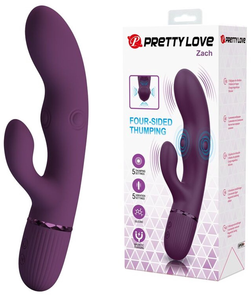 Zach Oplaadbare Thrusting Rabbit Vibrator