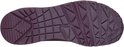 Semelle de chaussure rouge foncé avec un motif géométrique.