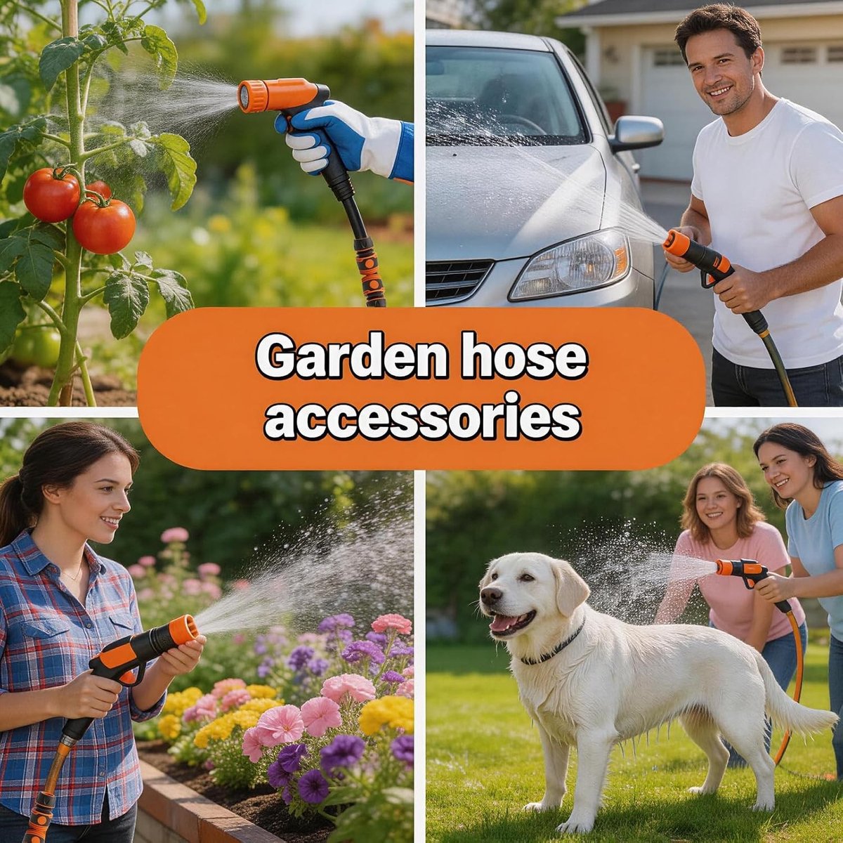 Hose Connector Set van 8 Stukken voor Tuinslangen, Compatibel met Gardena Systeem, 1/2 en 3/4 Inch Adapter en Koppeling voor Tuinonderhoud in Oranje – foto 6