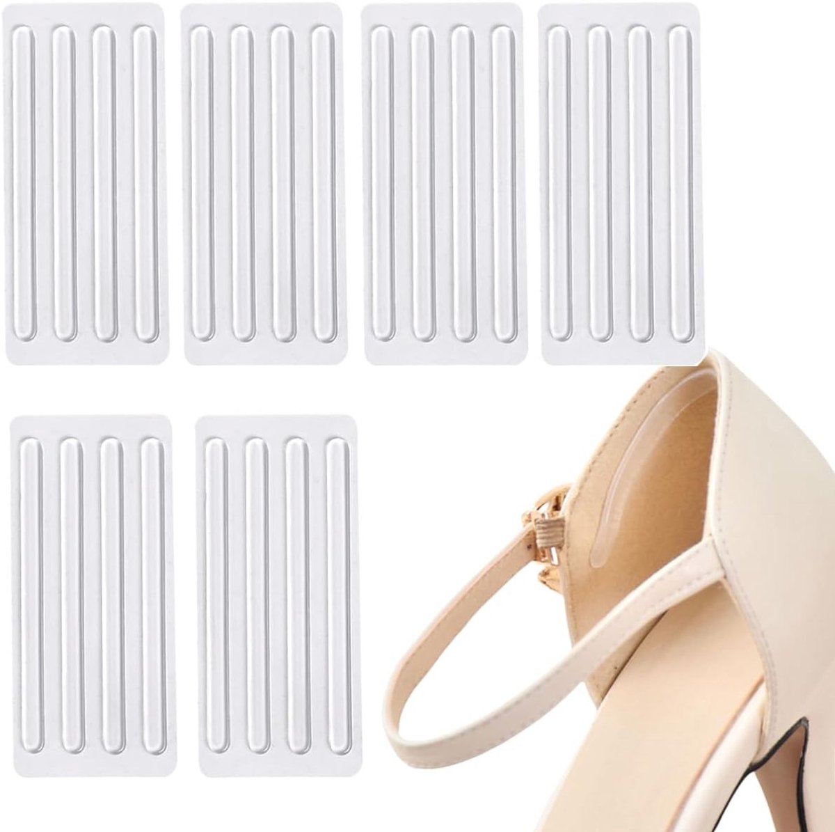 6 Bladen (24 Stuks) Transparante Siliconen Dunne Plakband Antislip Voetstickers voor Hakken en Schoenverzorging voor Dames en Meisjes