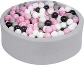 Zachte Jersey baby kinderen Ballenbak met 450 ballen,  - zwart, wit, lichtroze, grijs